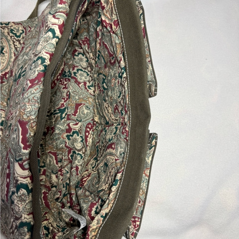 Orvis Olive Green Canvas Cross Body Messenger Bag with Brown Leather Accents - Picture 9 of 14